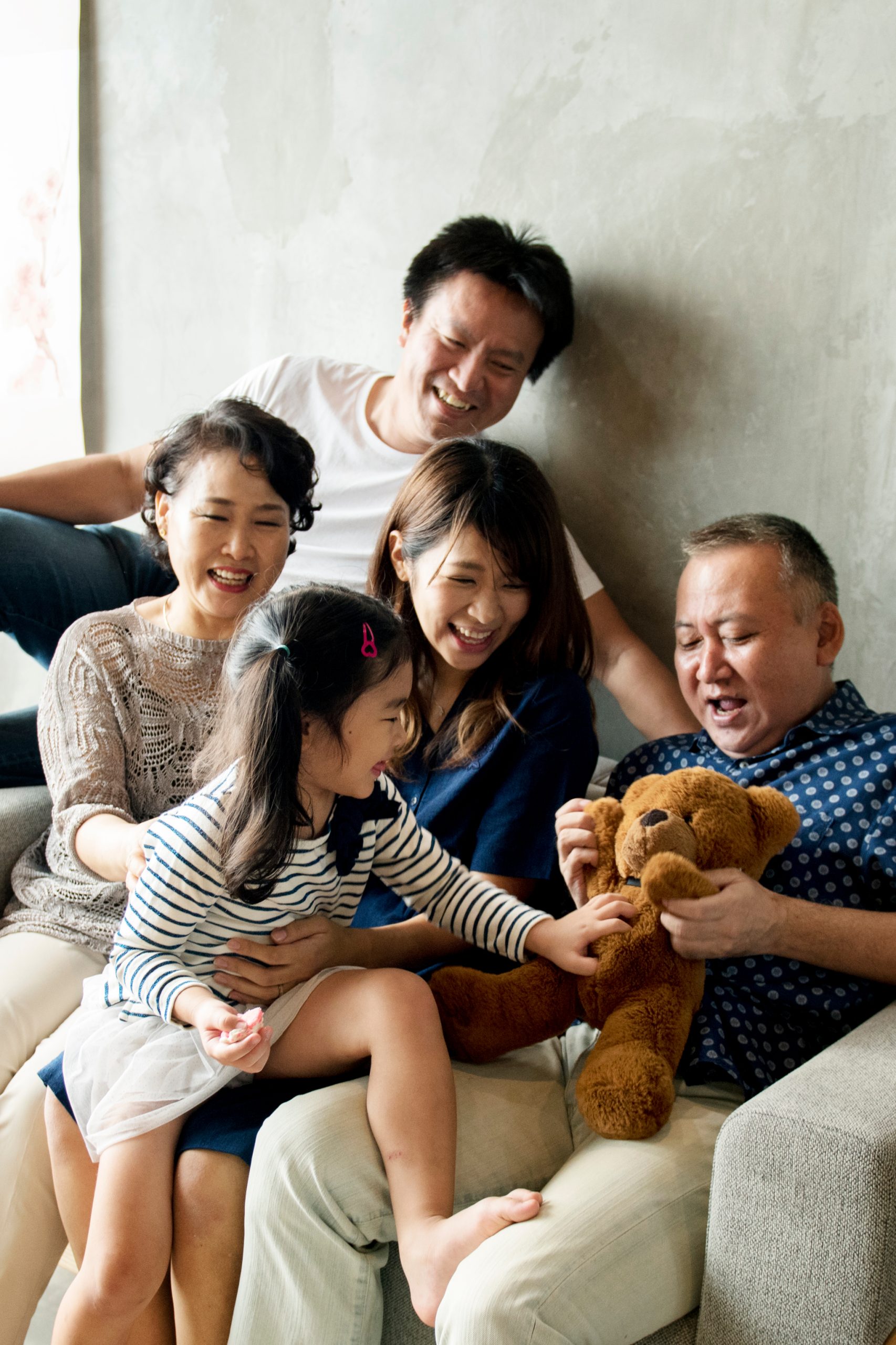 Three generations of a family