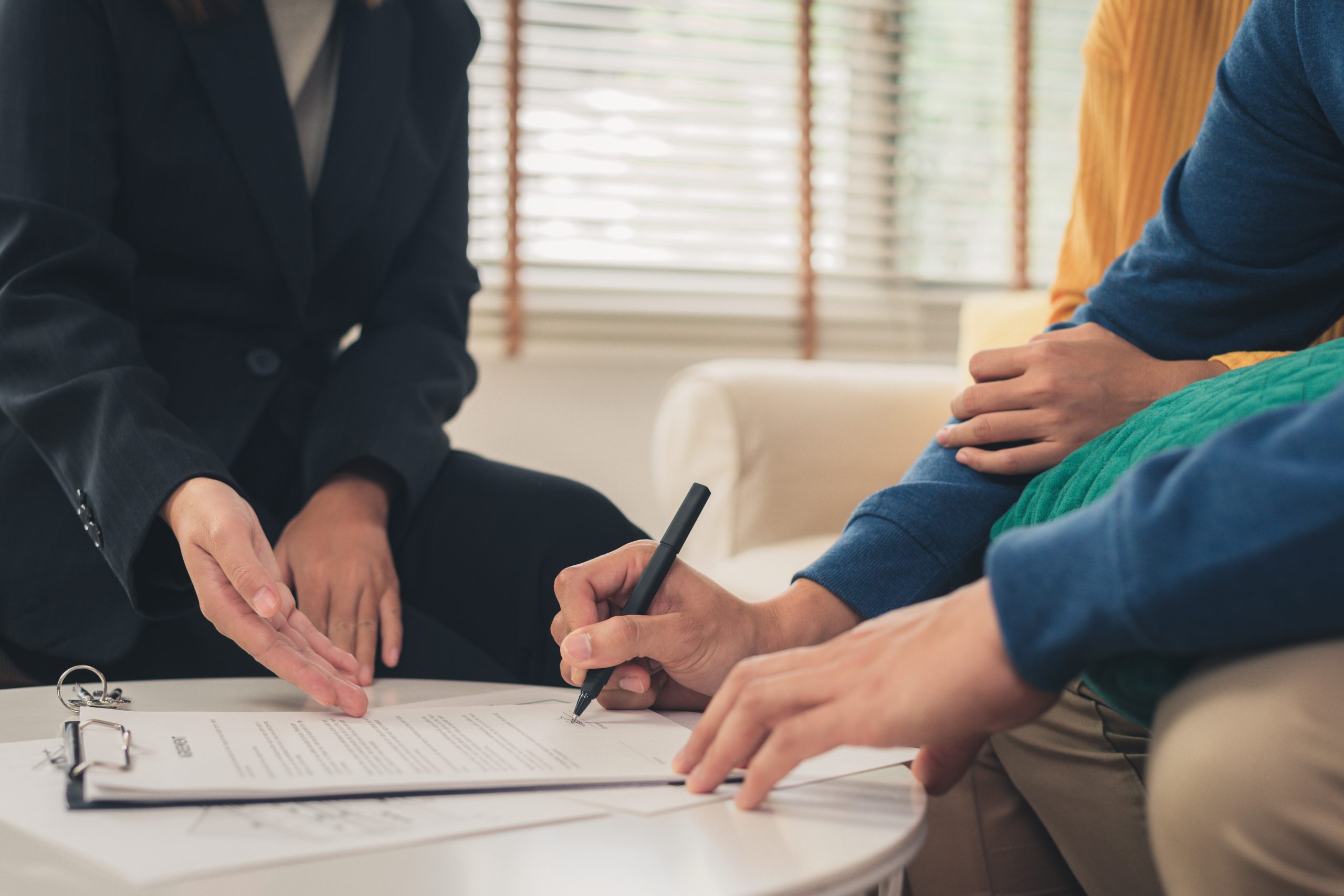 Signing a Will document